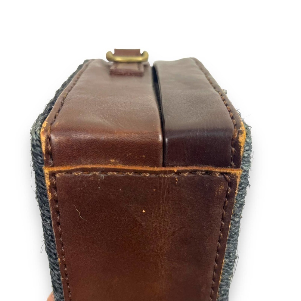 Vintage Structured Sisal and Leather Bag - Picture 11 of 14